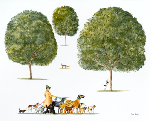 Barking Up The Wrong Tree (American proverb) 16x20