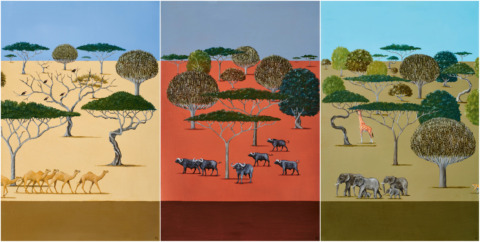 Before, During and After The Rains, Oil On Linen, 61 x 123 Sold