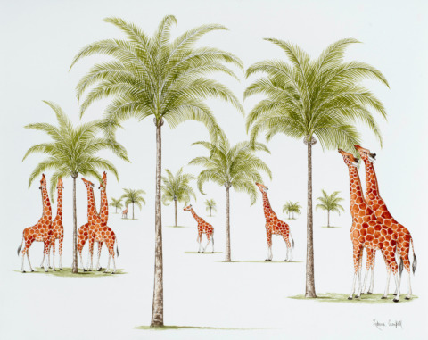 God Gave The Giraffe A Long Neck So That He Would Not Have To Bend The Palm Tree (Arab proverb) 16x20