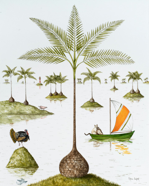 In The Land Where The Bong Tree Grows (Edward Lear) 20x16