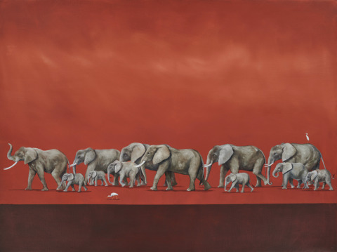 Only Elephants Should Wear Ivory, Oil On Linen, 91 x 122 cm Sold
